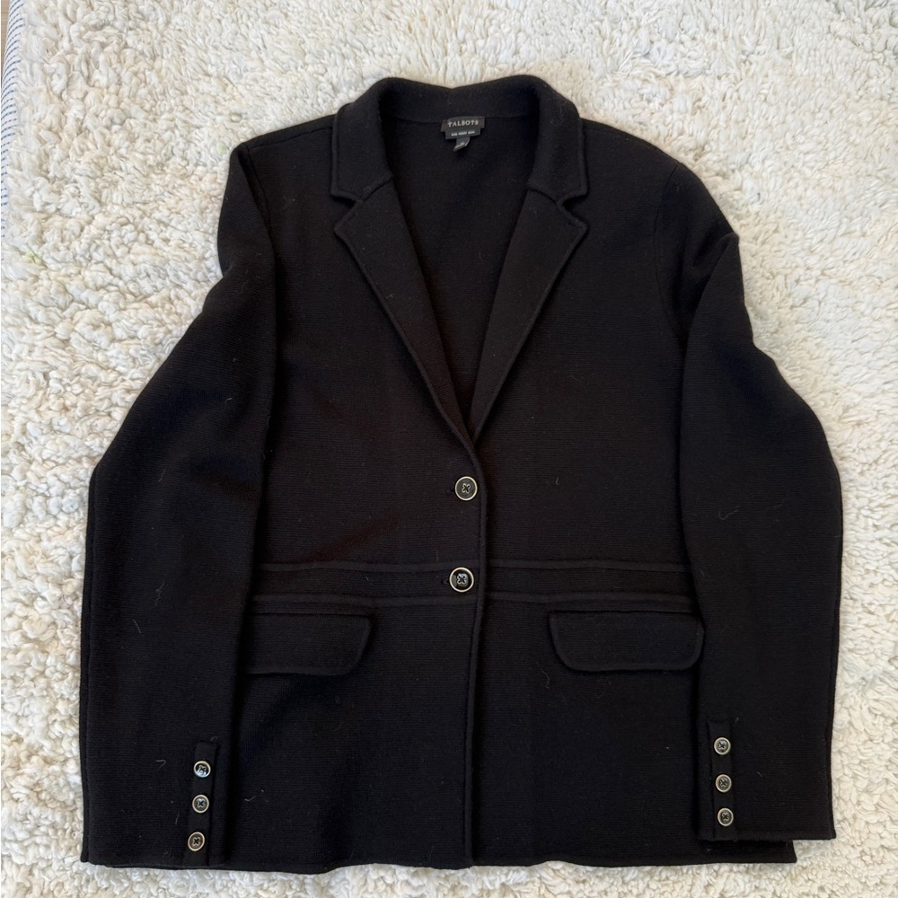 Talbots Black Women's sweater Blazer - Medium
Pure Merino Wool